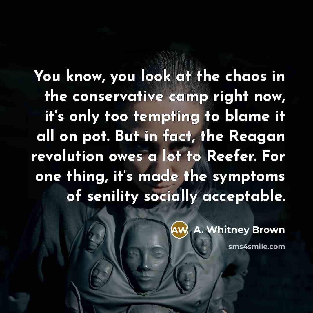 “You know, you look at the chaos in the conservative…” quote by A. Whitney Brown