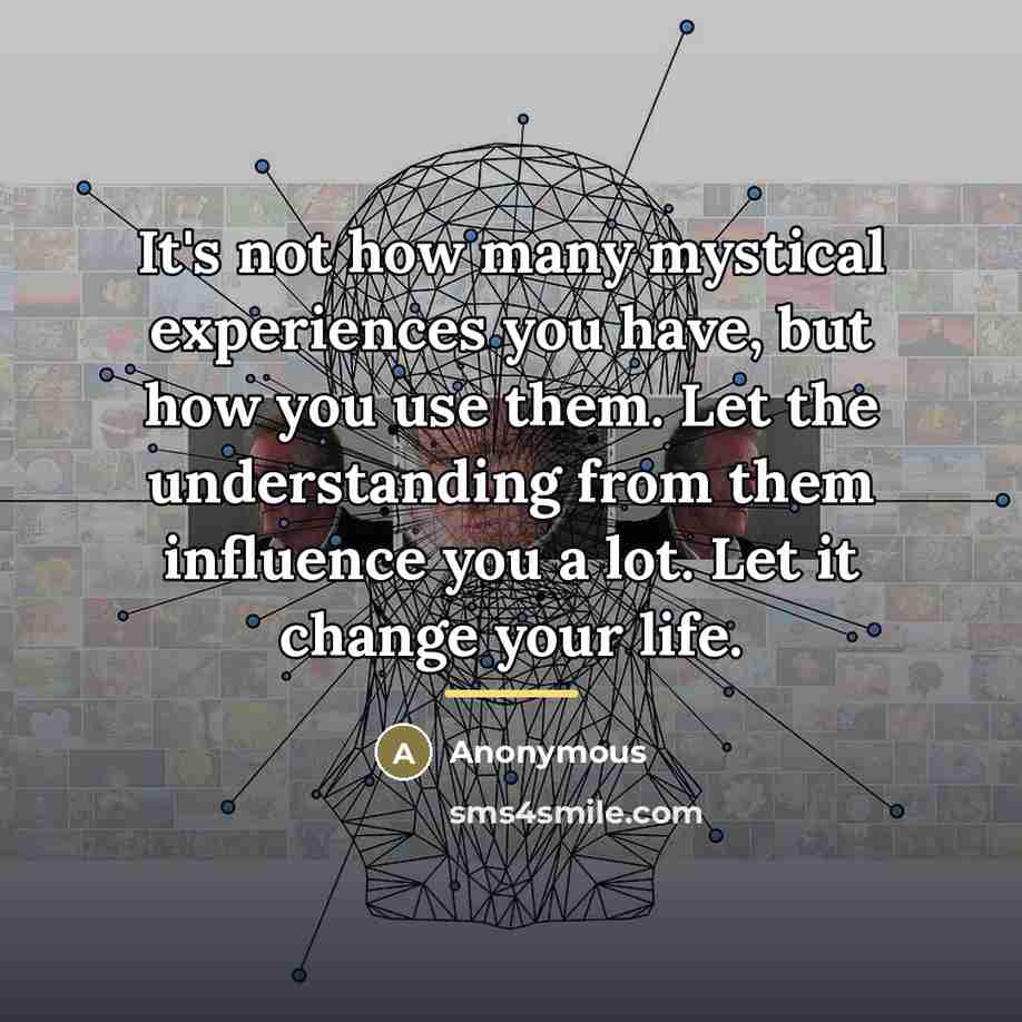 “It's not how many mystical experiences you have, but how…” quote by Anonymous