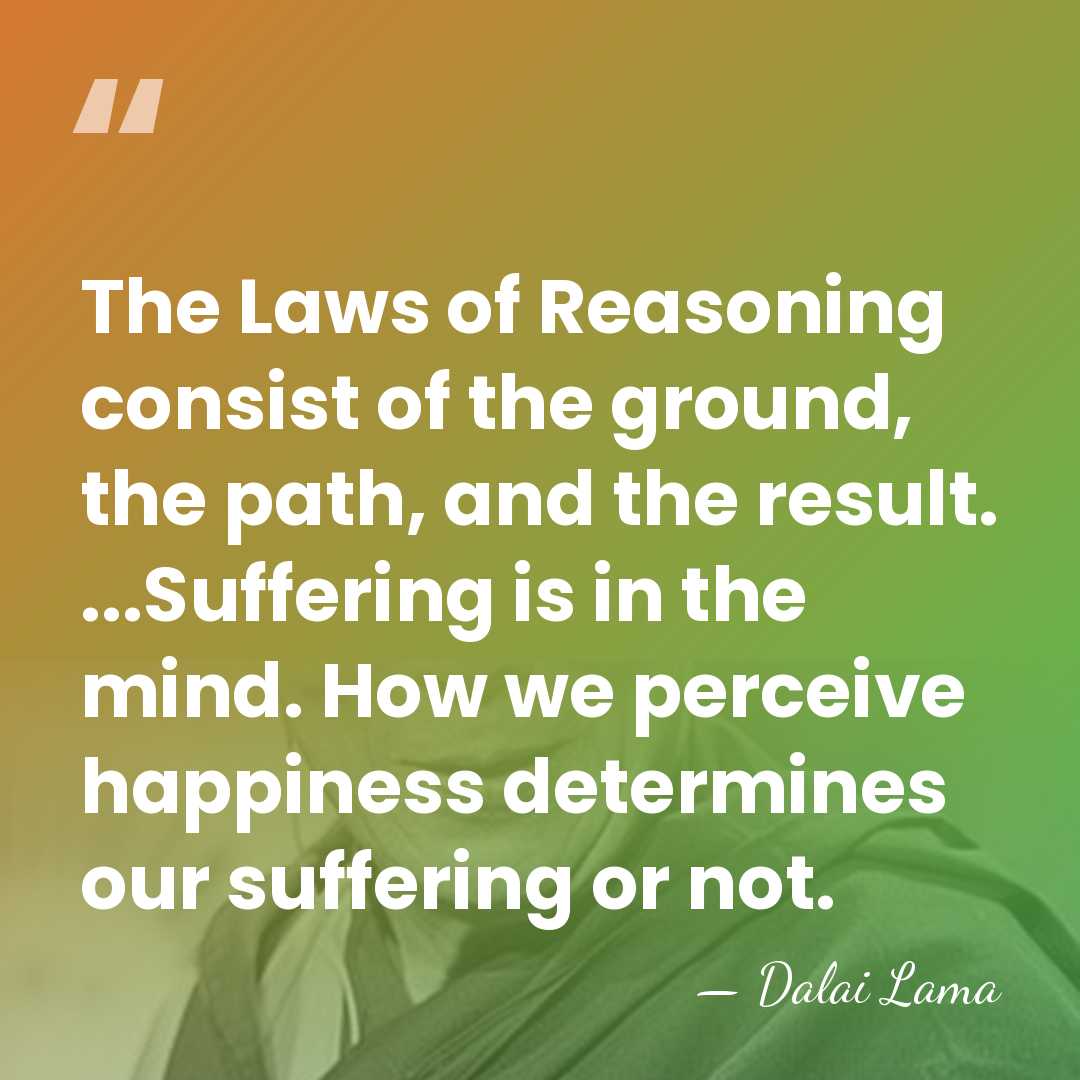 The Laws of Reasoning consist of the ground, the path, and the&hellip; - Dalai Lama