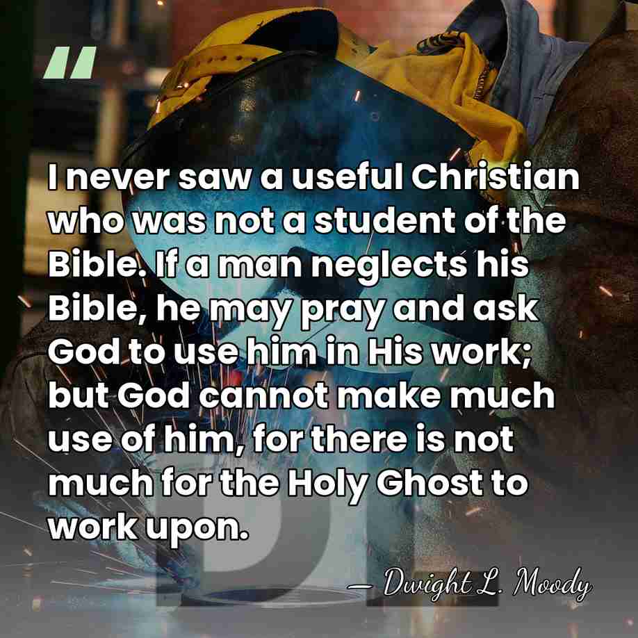 I never saw a useful Christian who was not a student of&hellip; - Dwight L. Moody