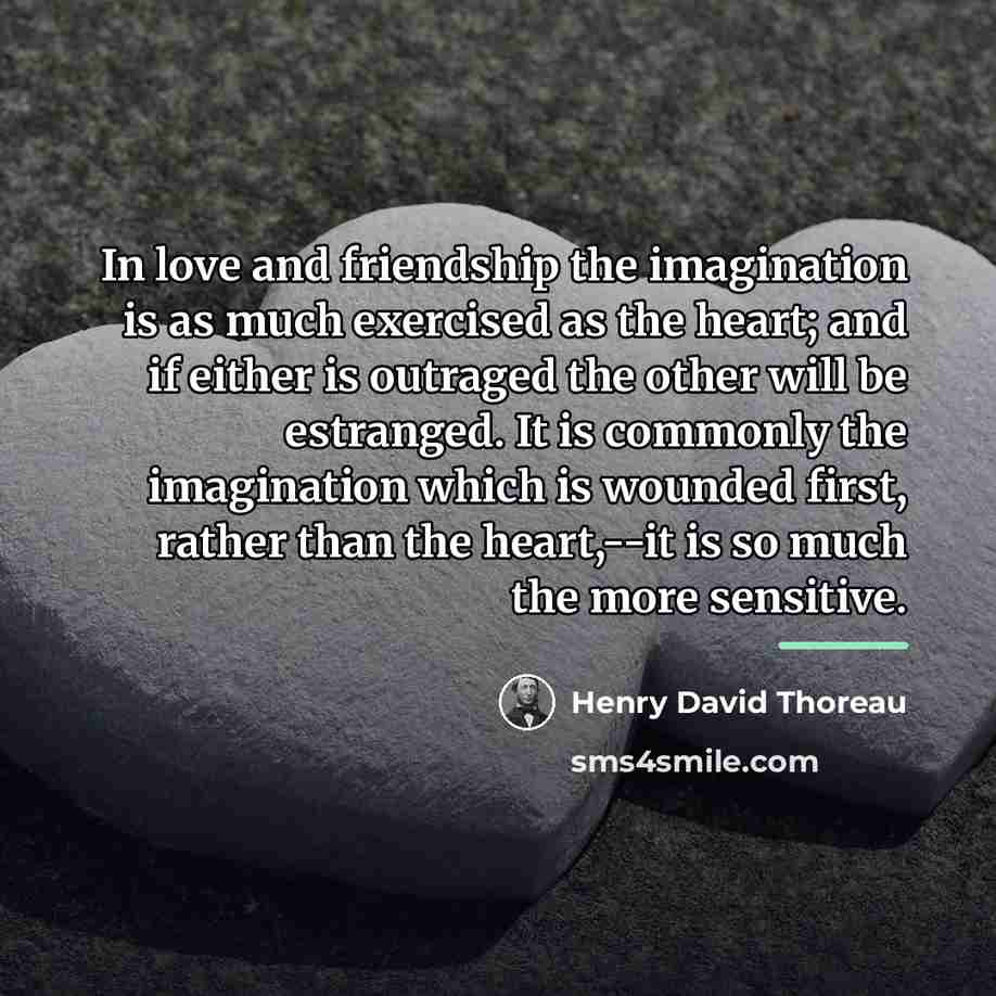 “In love and friendship the imagination is as much exercised…” quote by Henry David Thoreau