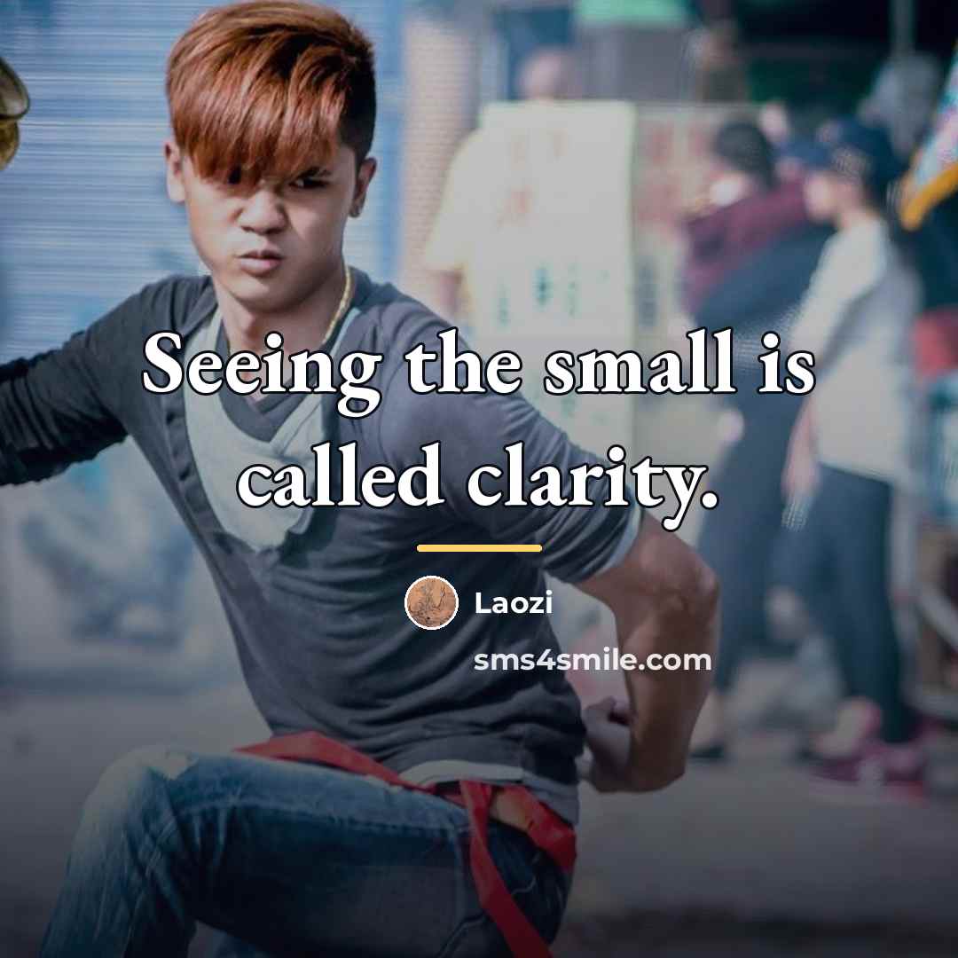 “Seeing the small is called clarity.…” quote by Laozi