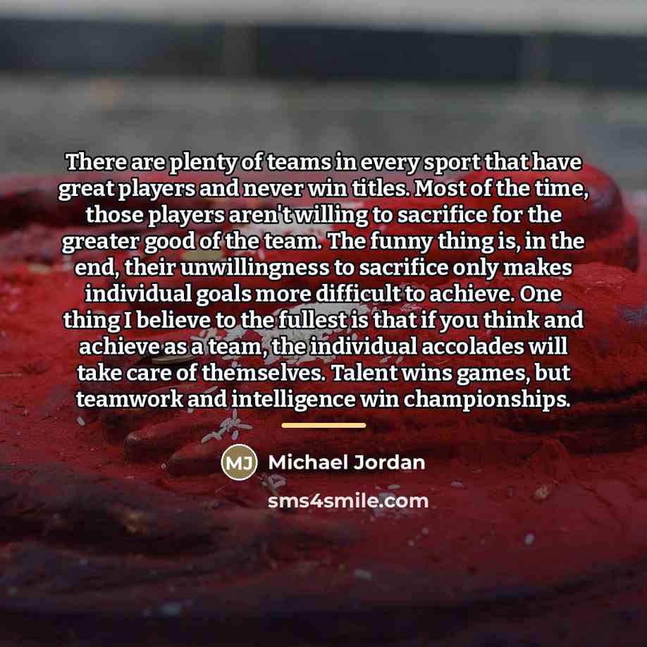 “There are plenty of teams in every sport that have…” quote by Michael Jordan