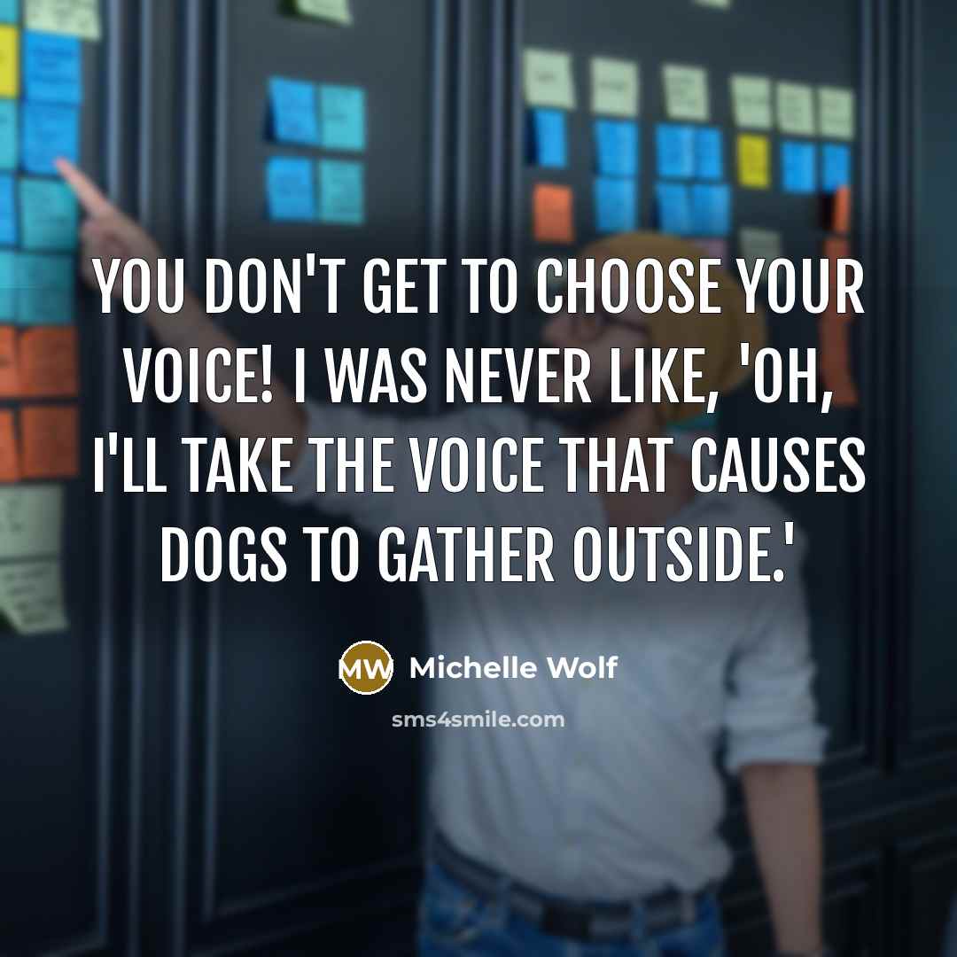 “You don't get to choose your voice! I was never…” quote by Michelle Wolf