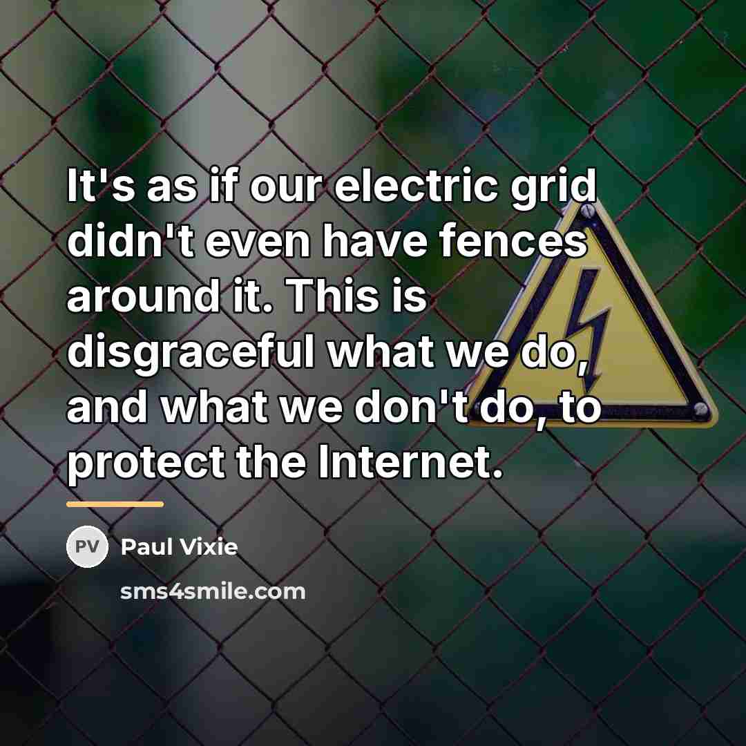 “It's as if our electric grid didn't even have fences…” quote by Paul Vixie