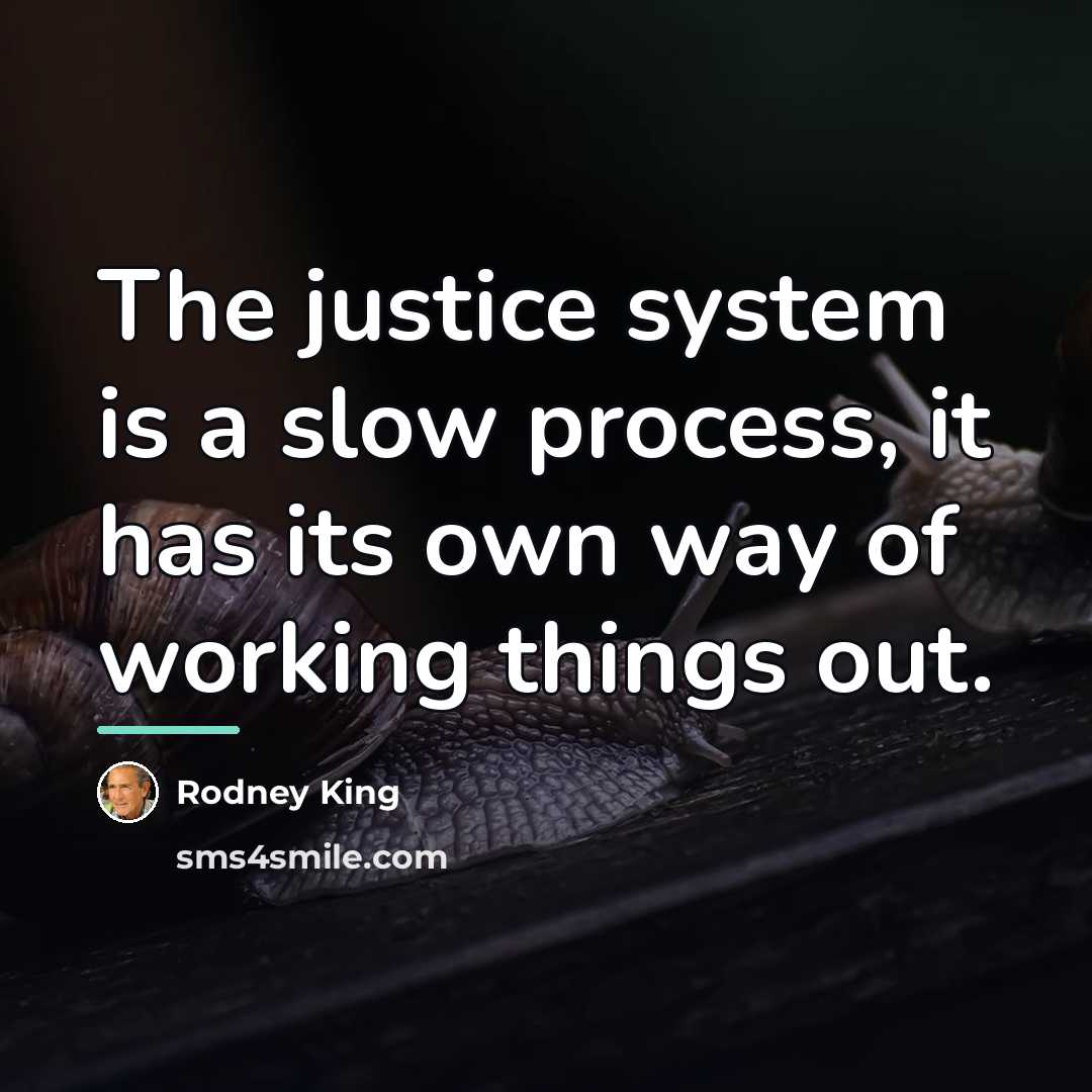 “The justice system is a slow process, it has its…” quote by Rodney King