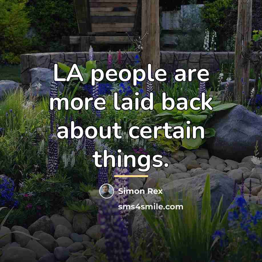 “LA people are more laid back about certain things.…” quote by Simon Rex
