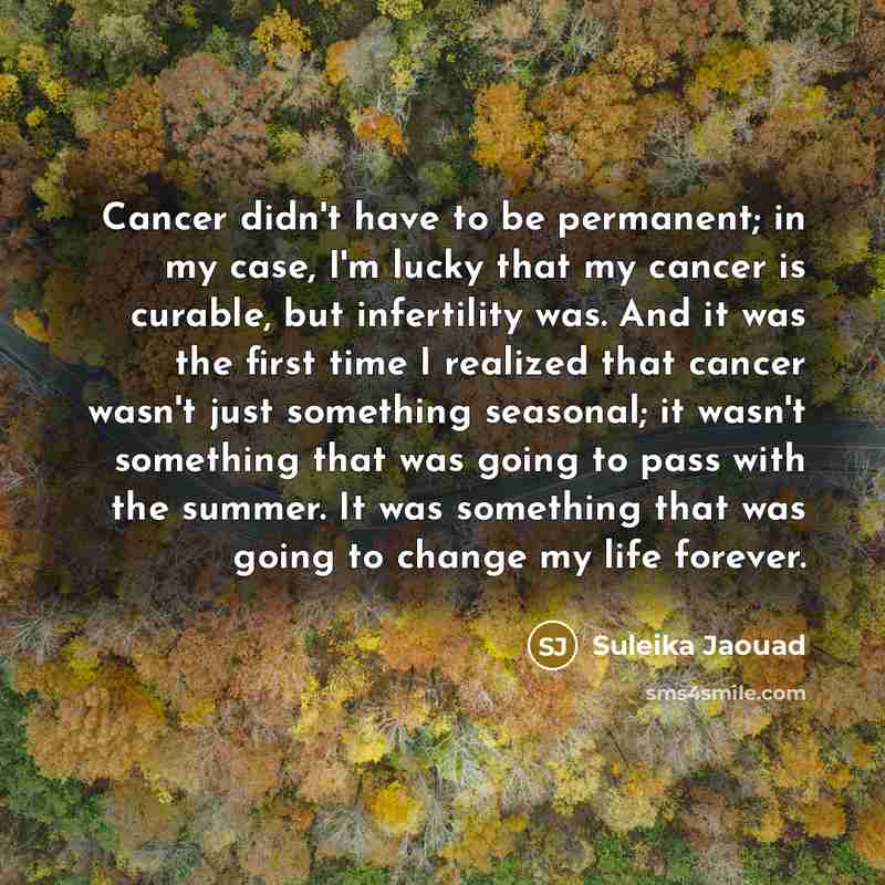 “Cancer didn't have to be permanent; in my case, I'm…” quote by Suleika Jaouad