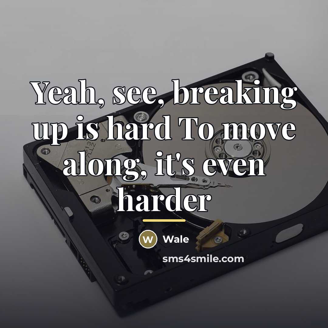 “Yeah, see, breaking up is hard To move along, it's…” quote by Wale