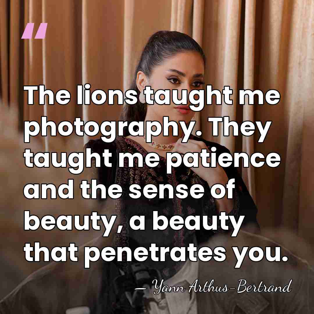 The lions taught me photography. They taught me patience and the sense&hellip; - Yann Arthus-Bertrand