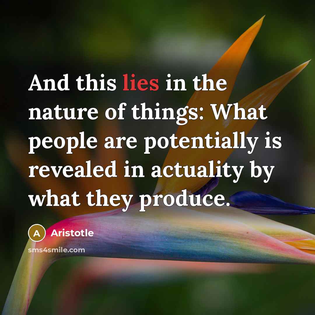 “And this lies in the nature of things: What people…” quote by Aristotle