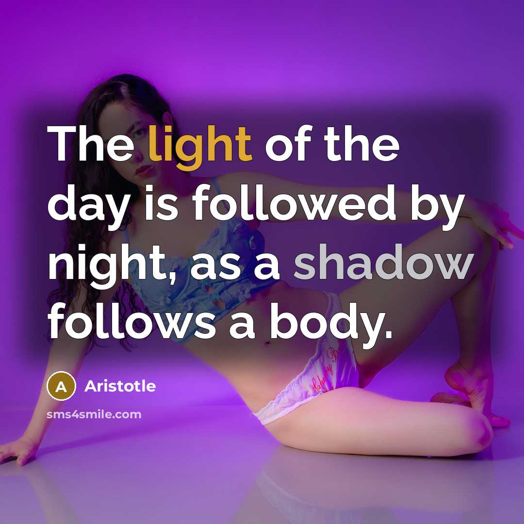 “The light of the day is followed by night, as…” quote by Aristotle