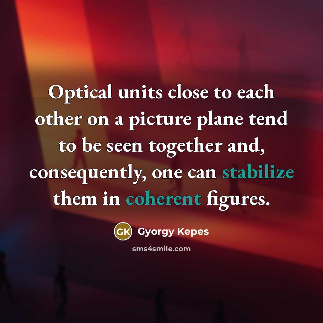 “Optical units close to each other on a picture plane…” quote by Gyorgy Kepes