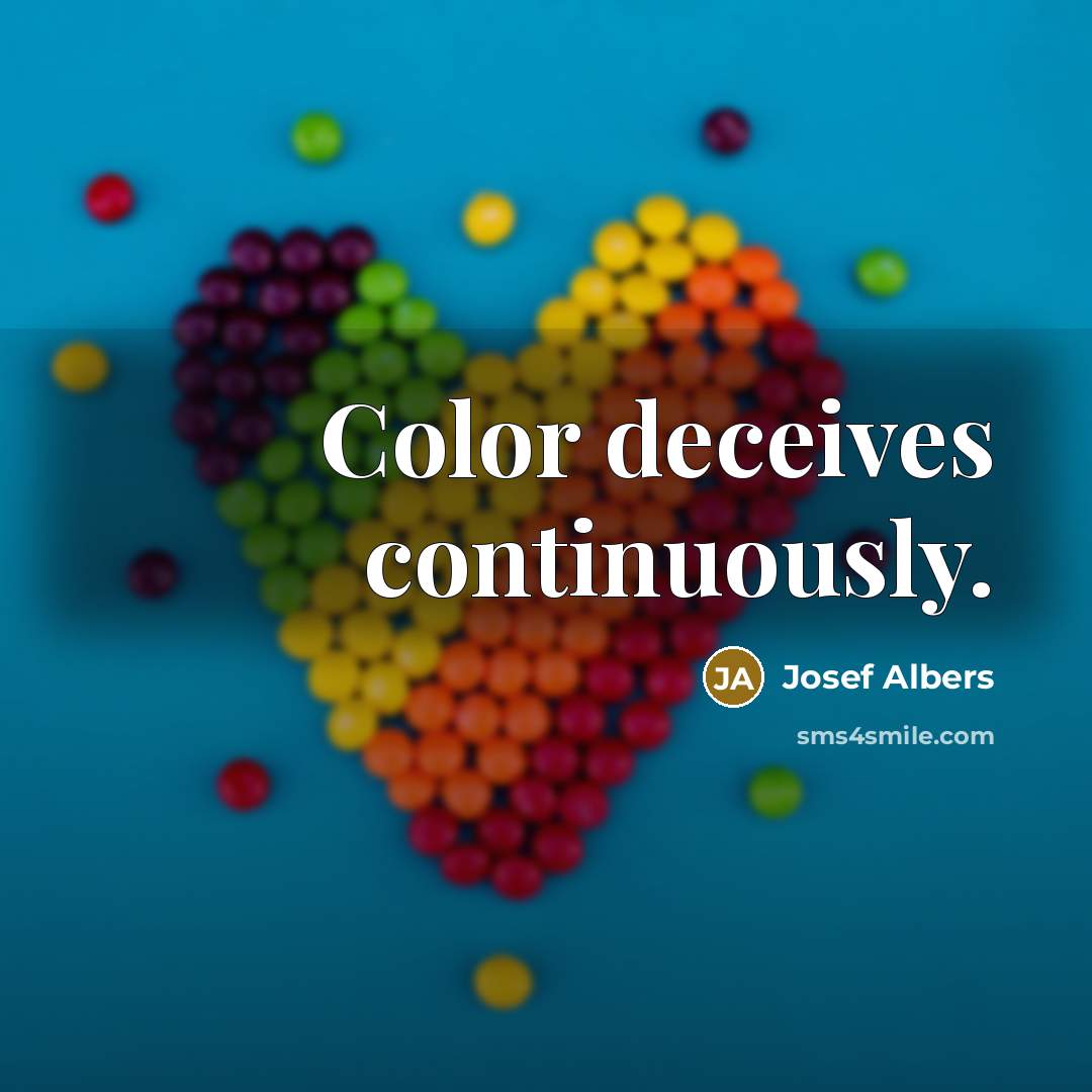 “Color deceives continuously.…” quote by Josef Albers
