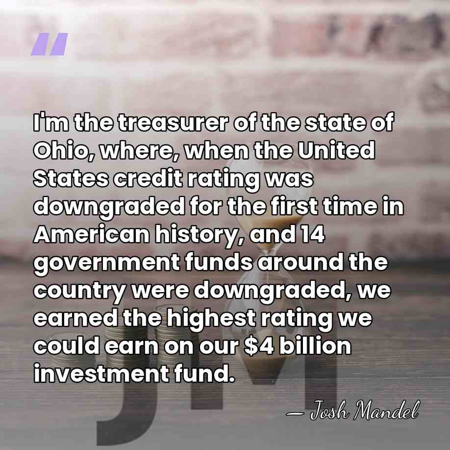 I'm the treasurer of the state of Ohio, where, when the United&hellip; - Josh Mandel