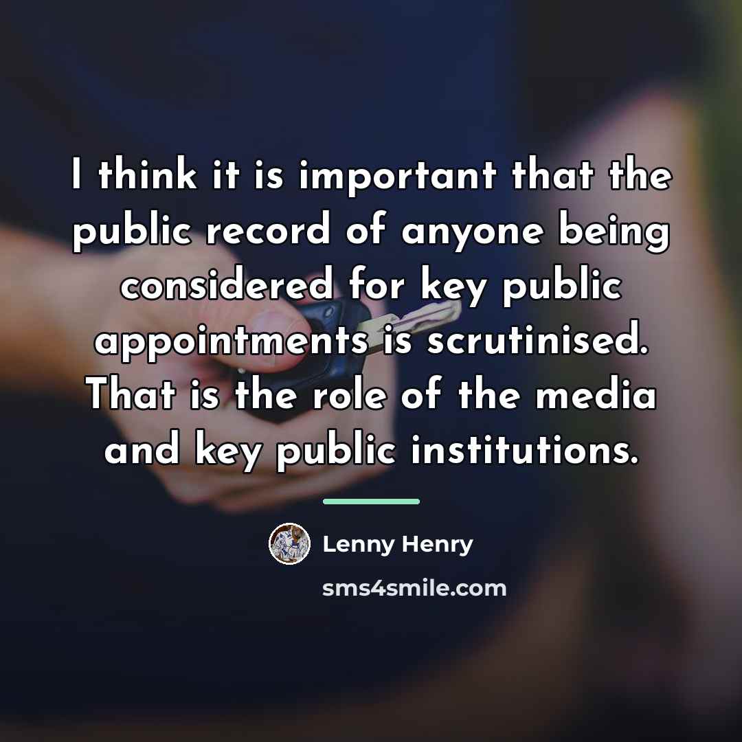 “I think it is important that the public record of…” quote by Lenny Henry