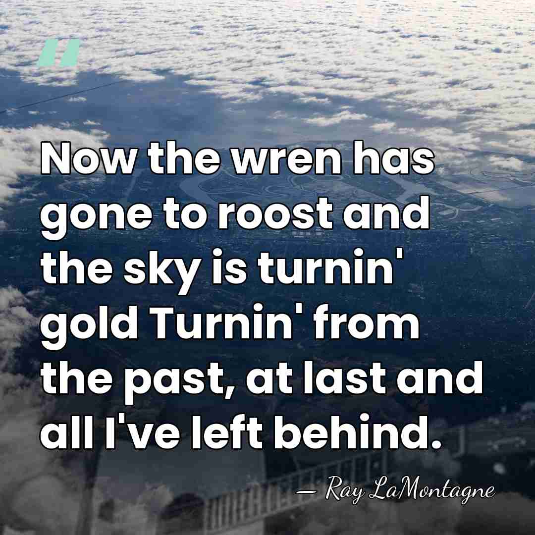Now the wren has gone to roost and the sky is turnin'&hellip; - Ray LaMontagne