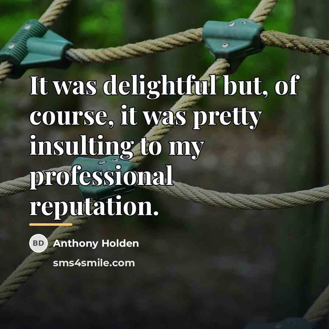 “It was delightful but, of course, it was pretty insulting…” quote by Anthony Holden