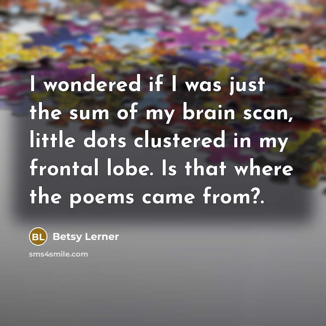 “I wondered if I was just the sum of my…” quote by Betsy Lerner