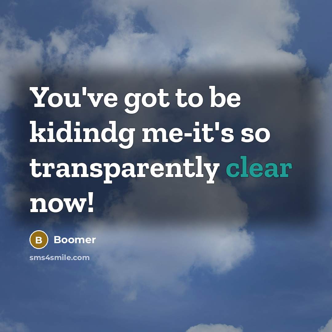 “You've got to be kidindg me-it's so transparently clear now!…” quote by Boomer