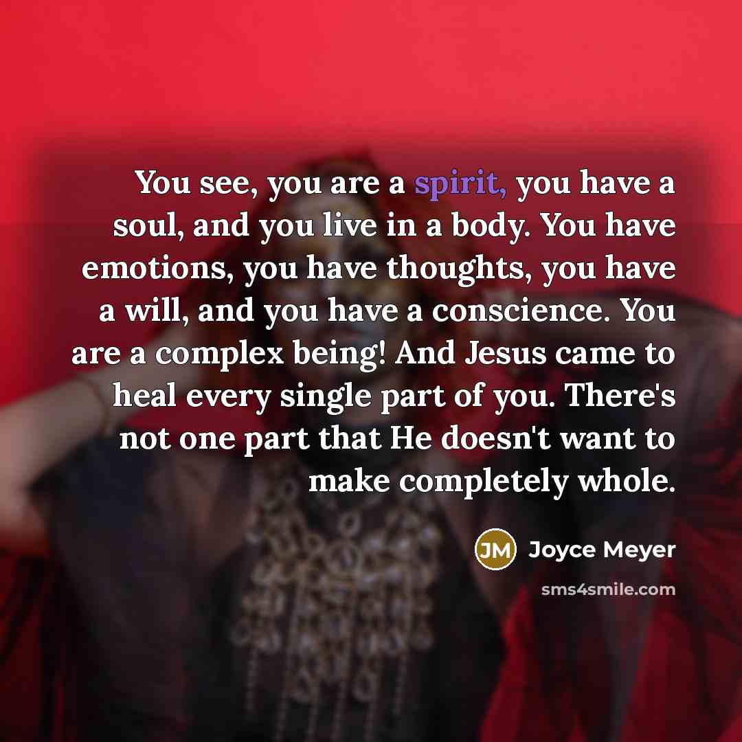 “You see, you are a spirit, you have a soul,…” quote by Joyce Meyer