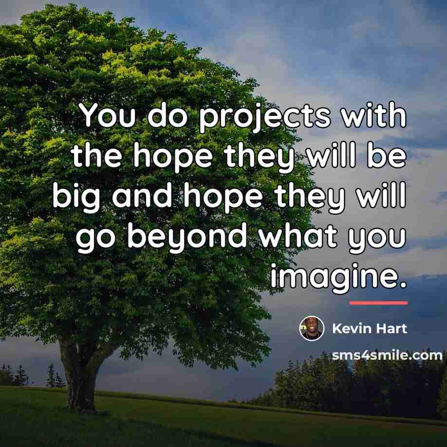 “You do projects with the hope they will be big…” quote by Kevin Hart