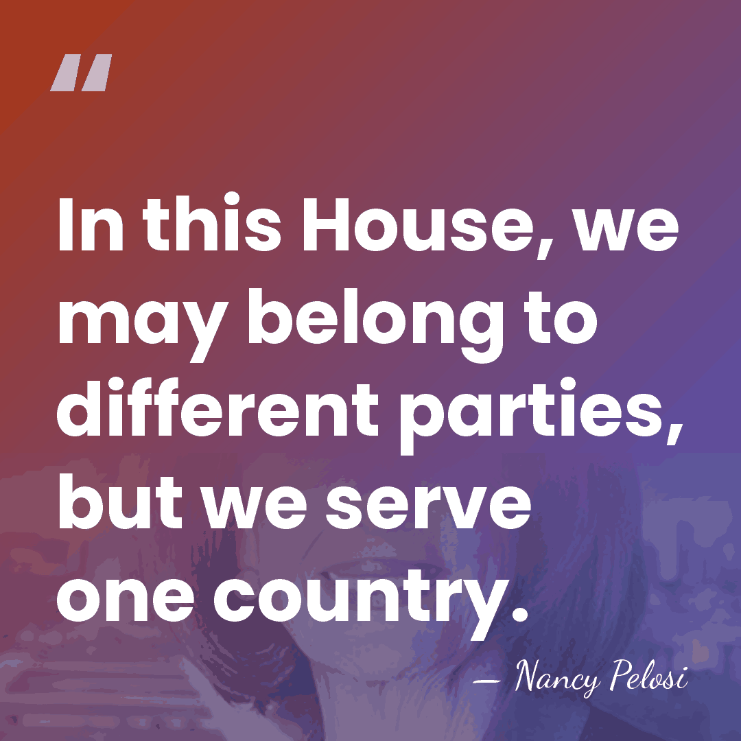 In this House, we may belong to different parties, but we serve&hellip; - Nancy Pelosi