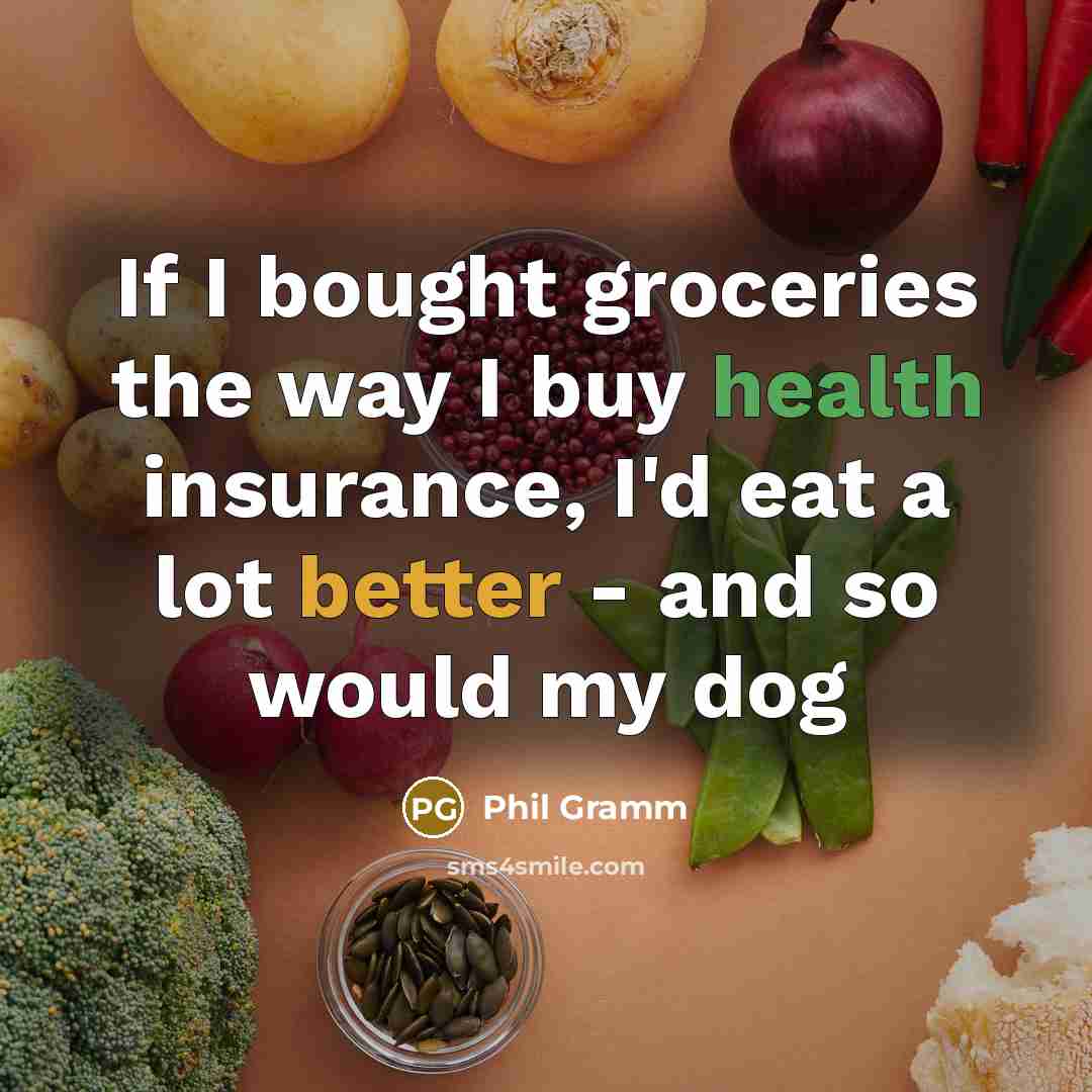 “If I bought groceries the way I buy health insurance,…” quote by Phil Gramm