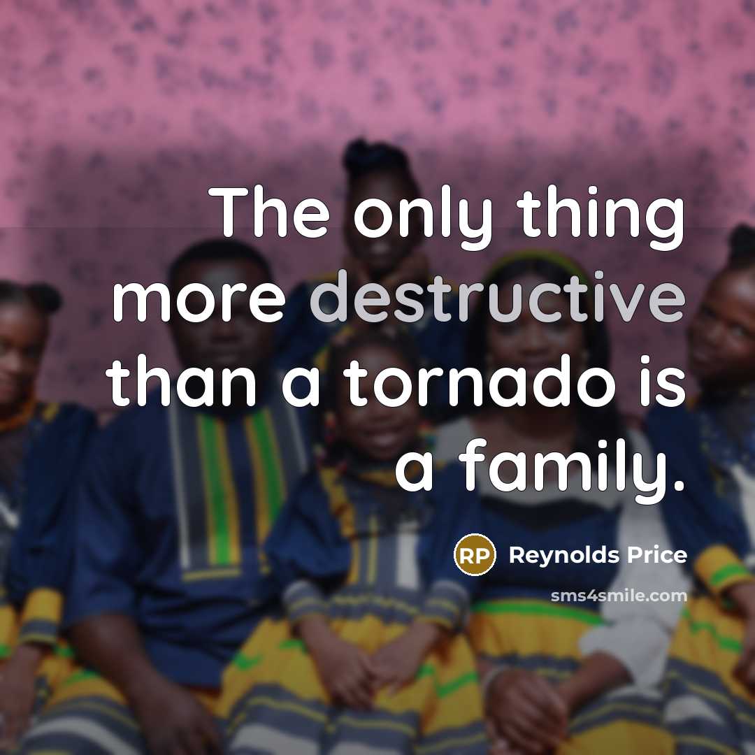 “The only thing more destructive than a tornado is a…” quote by Reynolds Price
