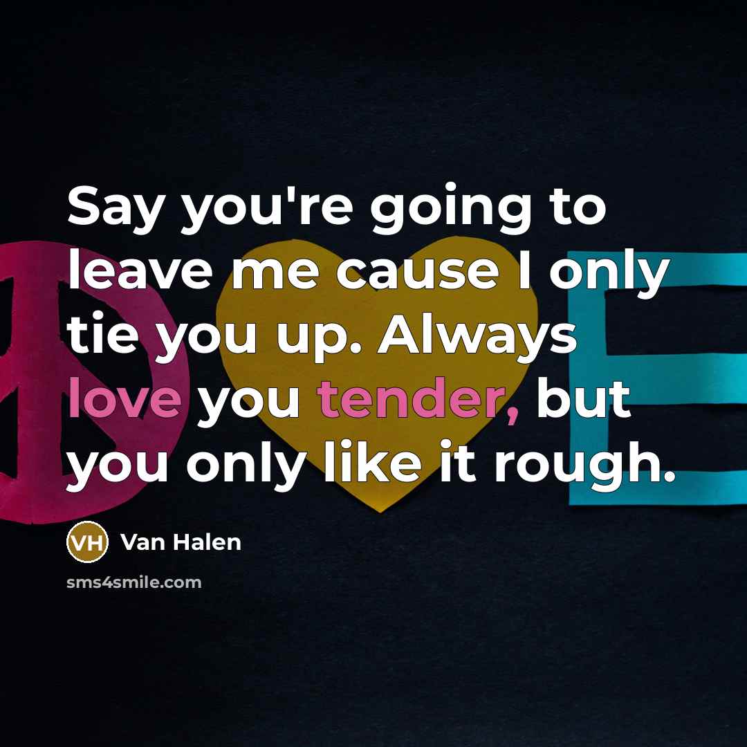 “Say you're going to leave me cause I only tie…” quote by Van Halen