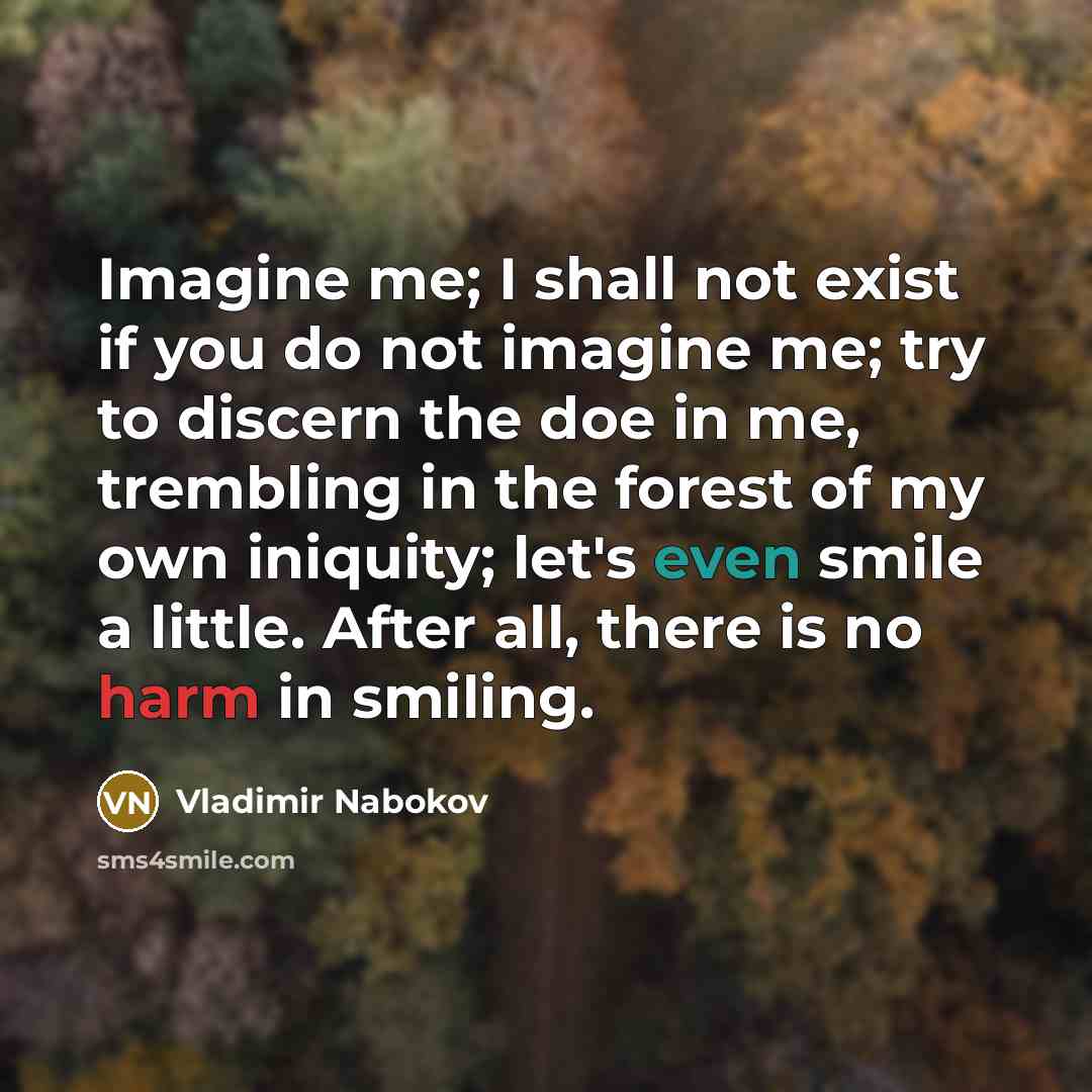 “Imagine me; I shall not exist if you do not…” quote by Vladimir Nabokov