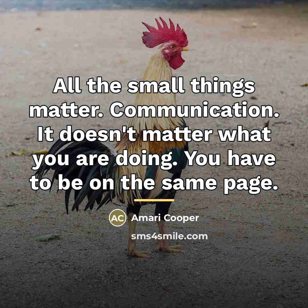 “All the small things matter. Communication. It doesn't matter what…” quote by Amari Cooper