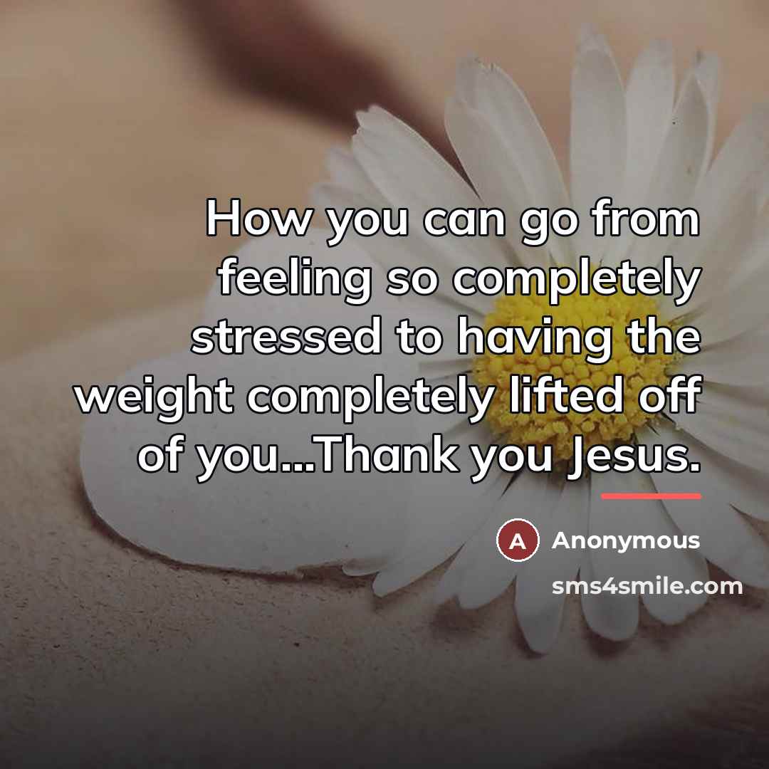 “How you can go from feeling so completely stressed to…” quote by Anonymous