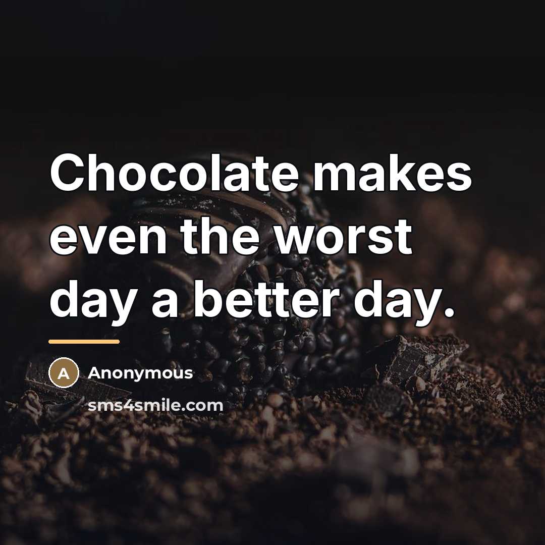 “Chocolate makes even the worst day a better day.…” quote by Anonymous