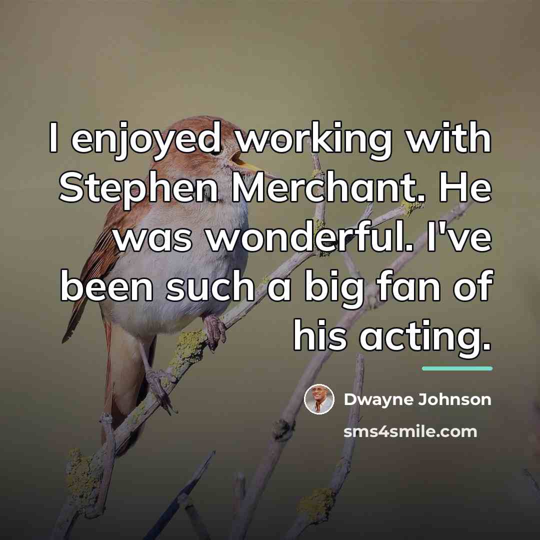 “I enjoyed working with Stephen Merchant. He was wonderful. I've…” quote by Dwayne Johnson