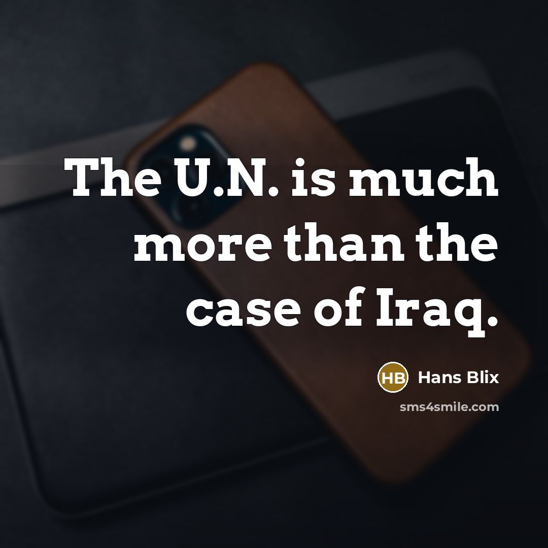 “The U.N. is much more than the case of Iraq.…” quote by Hans Blix