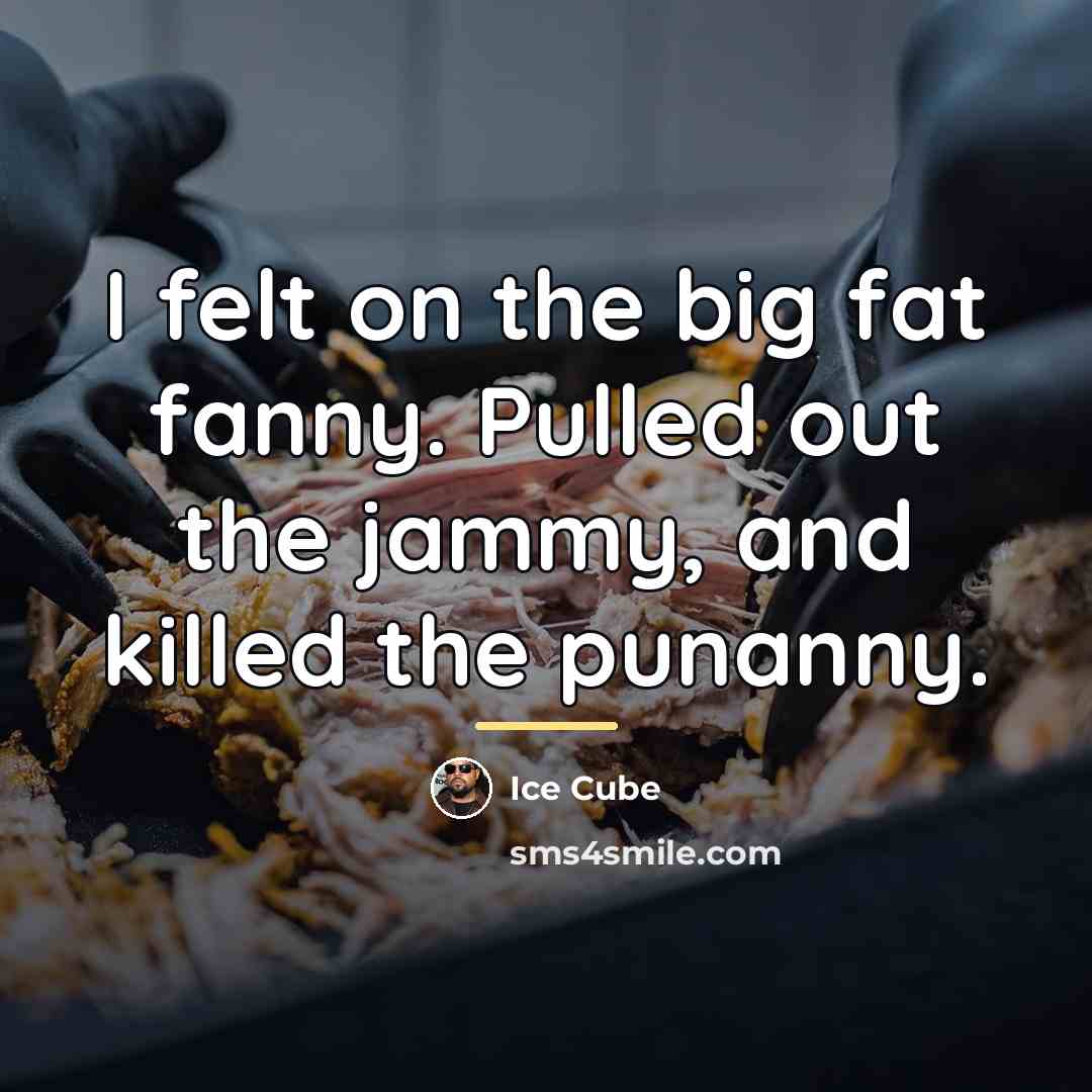 “I felt on the big fat fanny. Pulled out the…” quote by Ice Cube
