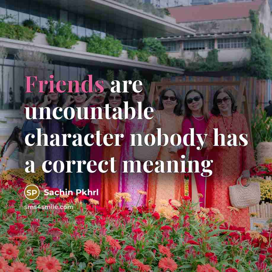 “Friends are uncountable character nobody has a correct meaning” quote by Sachin Pkhrl