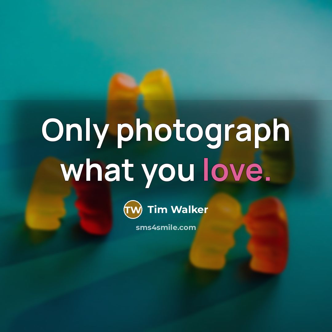 “Only photograph what you love.…” quote by Tim Walker