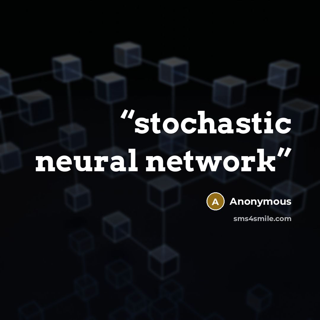 “stochastic neural network” quote by Anonymous