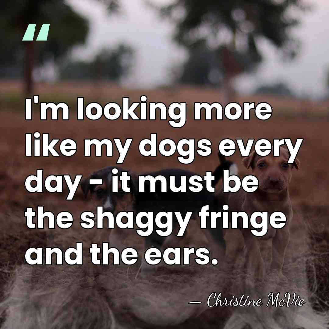 I'm looking more like my dogs every day - it must be&hellip; - Christine McVie