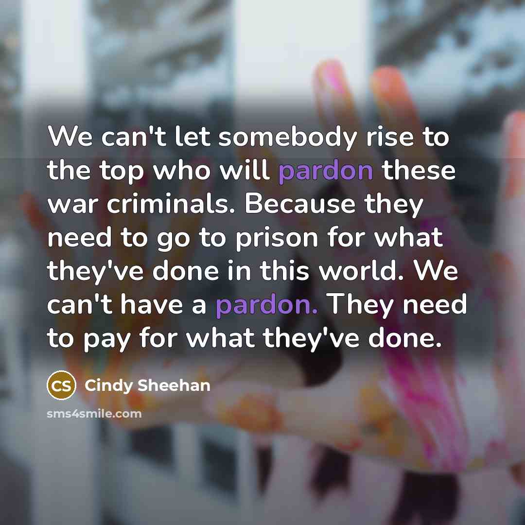 “We can't let somebody rise to the top who will…” quote by Cindy Sheehan