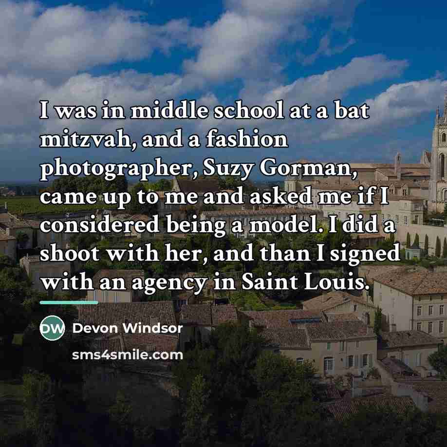 “I was in middle school at a bat mitzvah, and…” quote by Devon Windsor