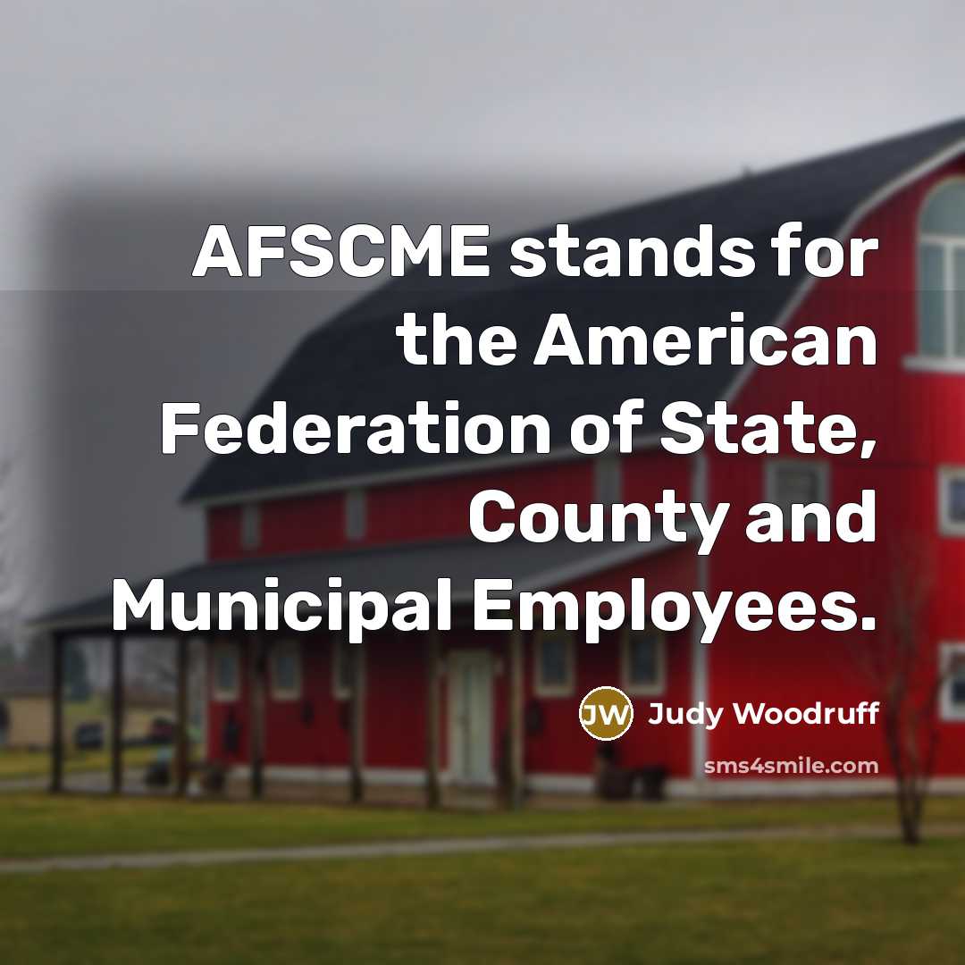 “AFSCME stands for the American Federation of State, County and…” quote by Judy Woodruff