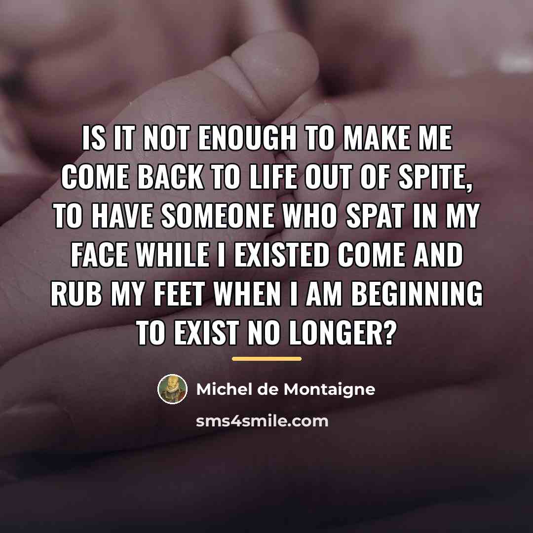“Is it not enough to make me come back to…” quote by Michel de Montaigne
