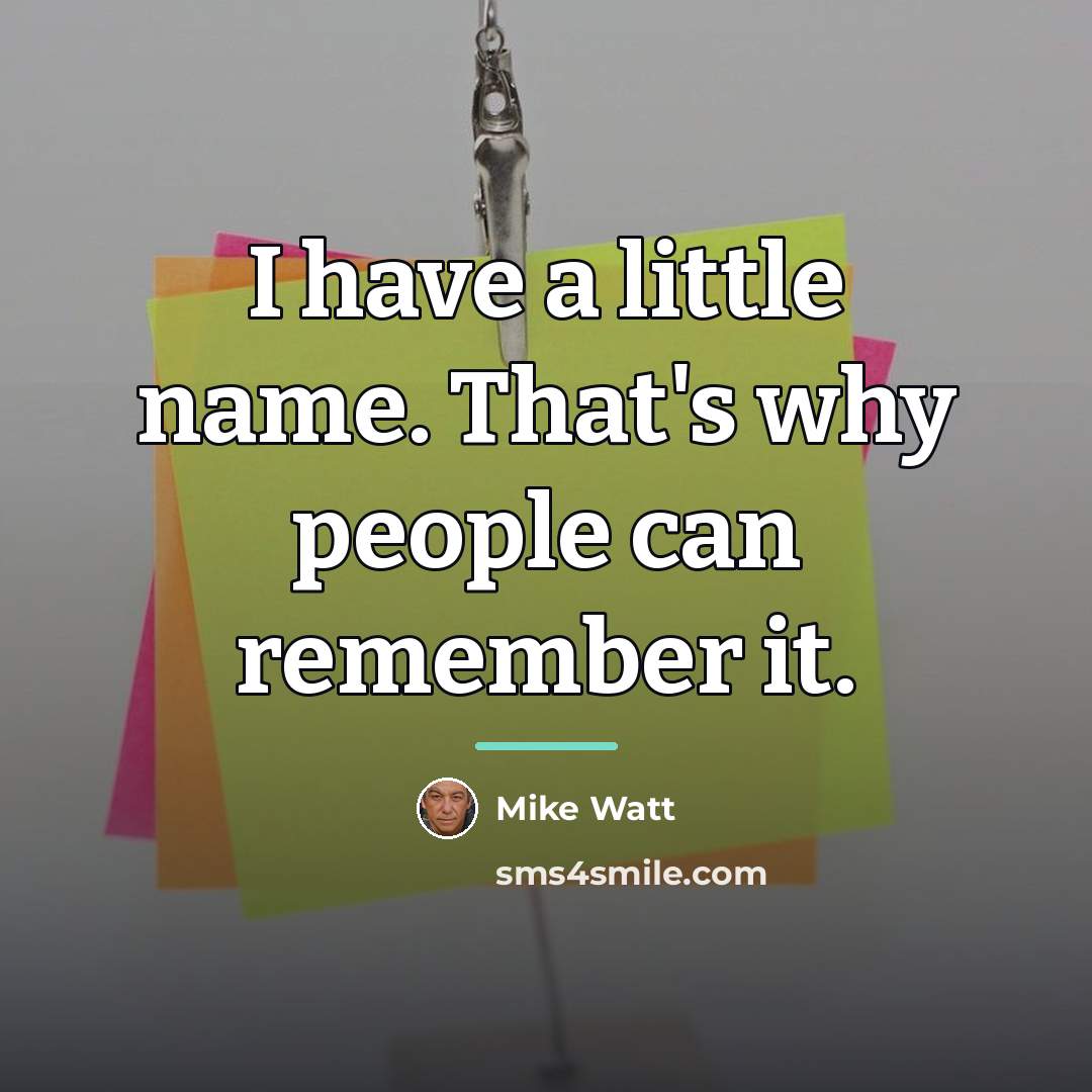 “I have a little name. That's why people can remember…” quote by Mike Watt