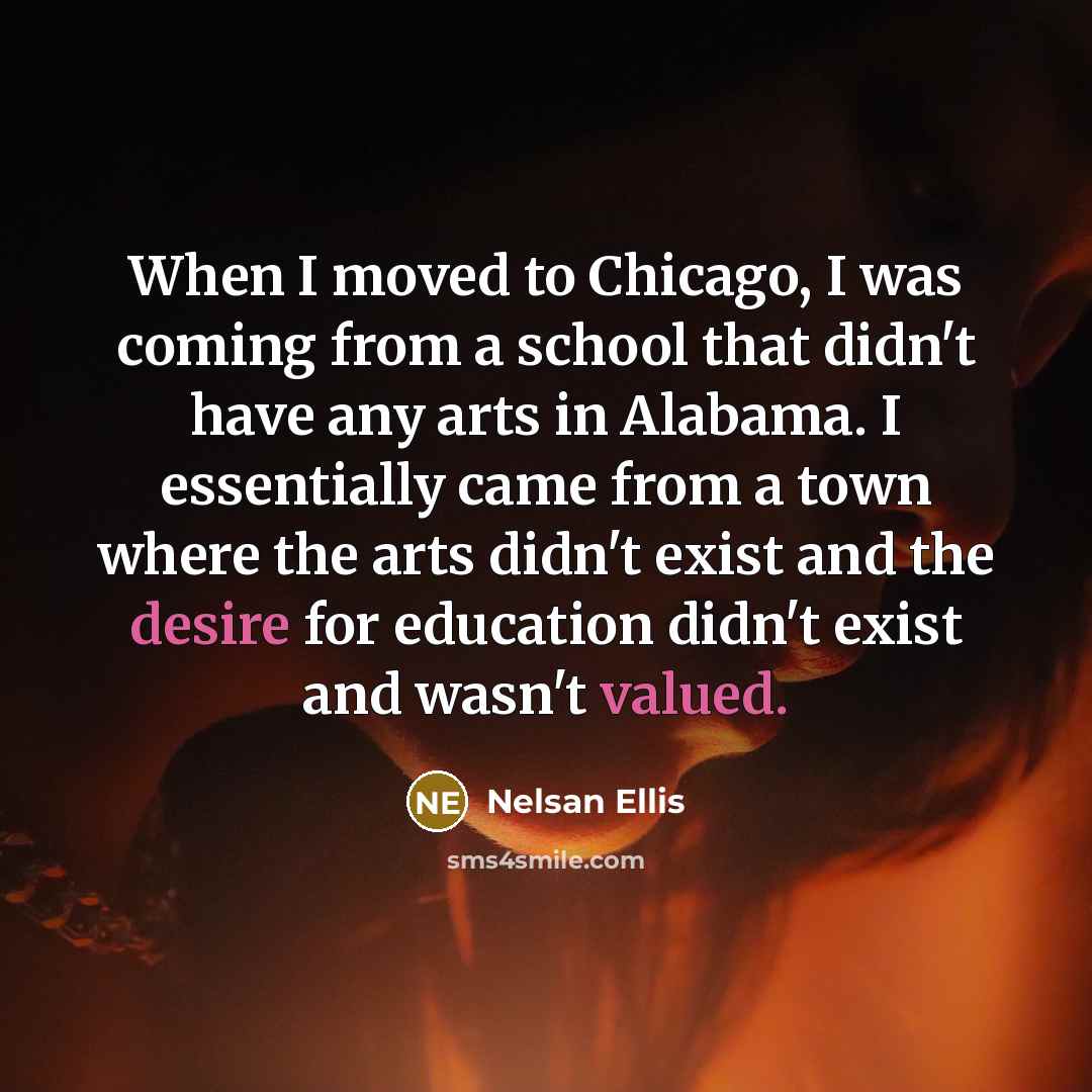 “When I moved to Chicago, I was coming from a…” quote by Nelsan Ellis