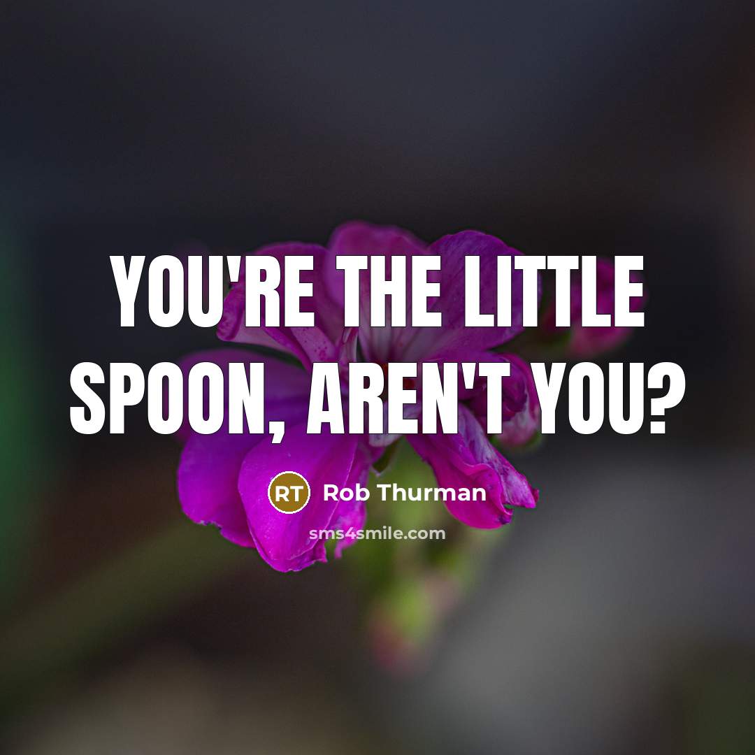 “You're the little spoon, aren't you?…” quote by Rob Thurman
