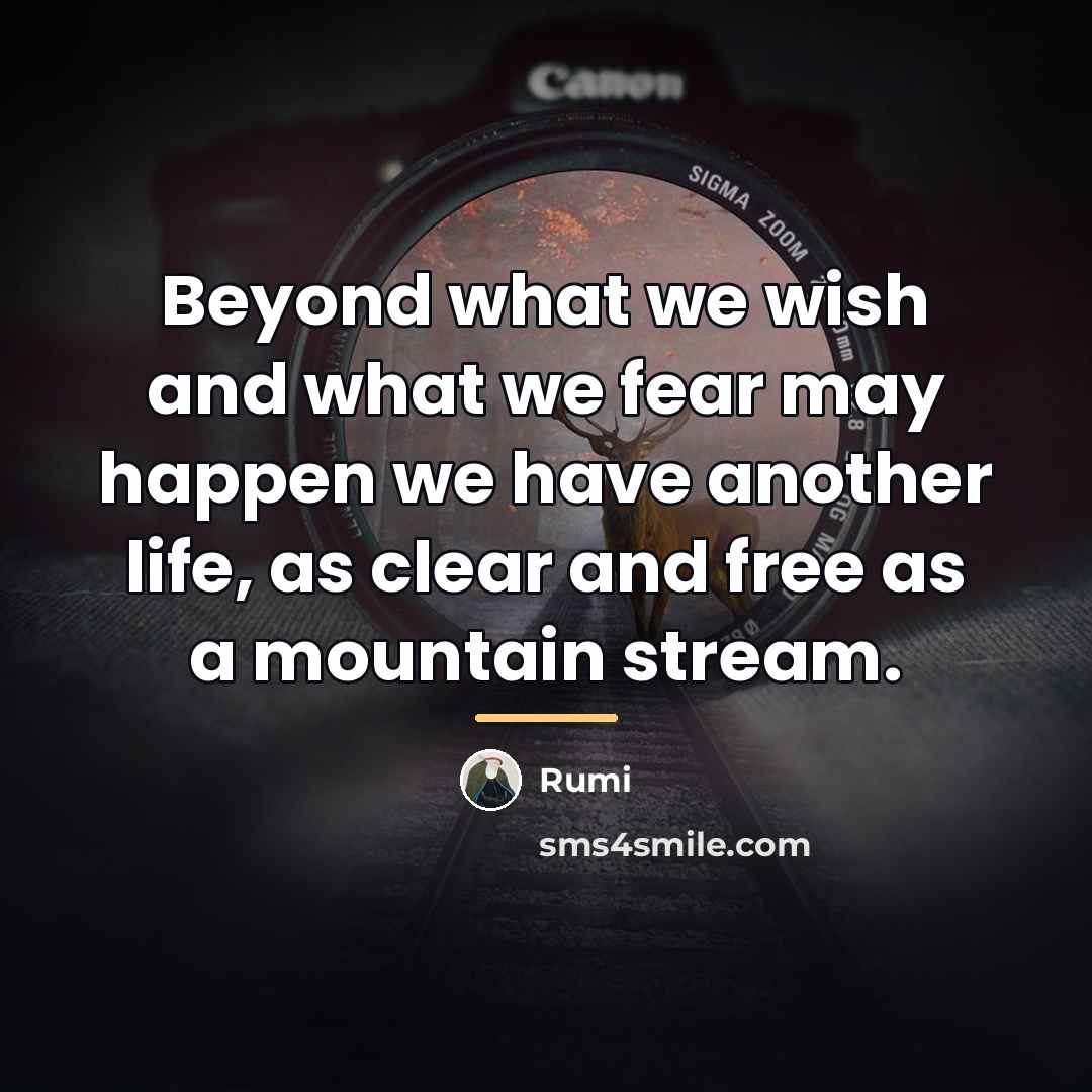 “Beyond what we wish and what we fear may happen…” quote by Rumi