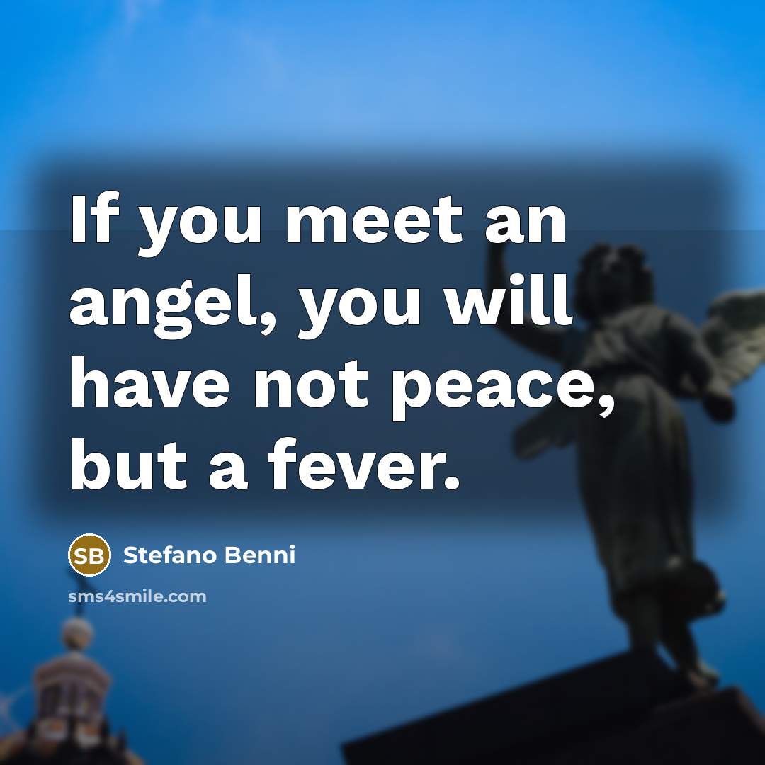 “If you meet an angel, you will have not peace,…” quote by Stefano Benni
